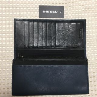 ディーゼル(DIESEL)のDIESEL 二つ折財布 レザー ネイビー(折り財布)