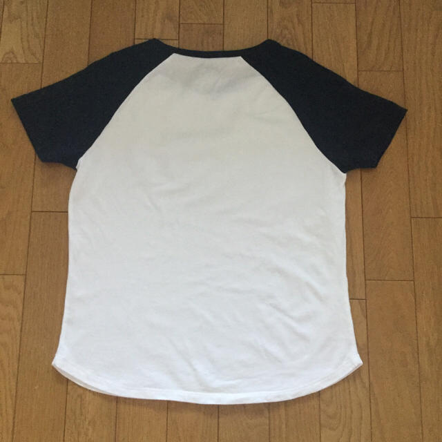 MUJI (無印良品)(ムジルシリョウヒン)の無印 ラグランTシャツ♡ 白×紺 レディースのトップス(Tシャツ(半袖/袖なし))の商品写真