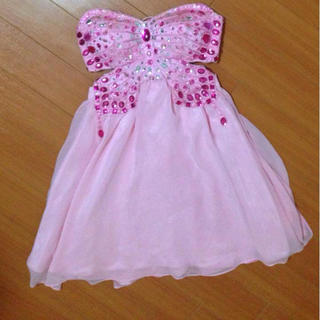 デイジーストア(dazzy store)のクリーム♡バタフライ ドレス ピンク(ナイトドレス)