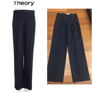 セオリー(theory)のTheory ワイドパンツ 美品 ネイビー(カジュアルパンツ)