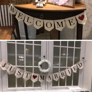 値下げ！WELCOME♥︎︎ / JUST♥︎︎MARRIED ガーランドセット(ガーランド)