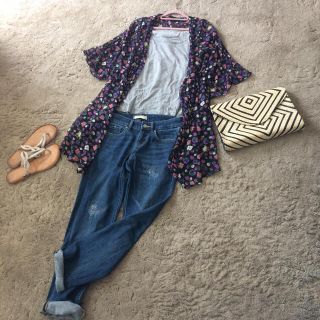 ジーナシス(JEANASIS)の訳あり格安出品♡ジーナシス♡花柄シフォンロングブラウス♡(シャツ/ブラウス(長袖/七分))