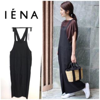 イエナ(IENA)の美品❣️IENA サロペットワンピース 黒 38(ロングワンピース/マキシワンピース)