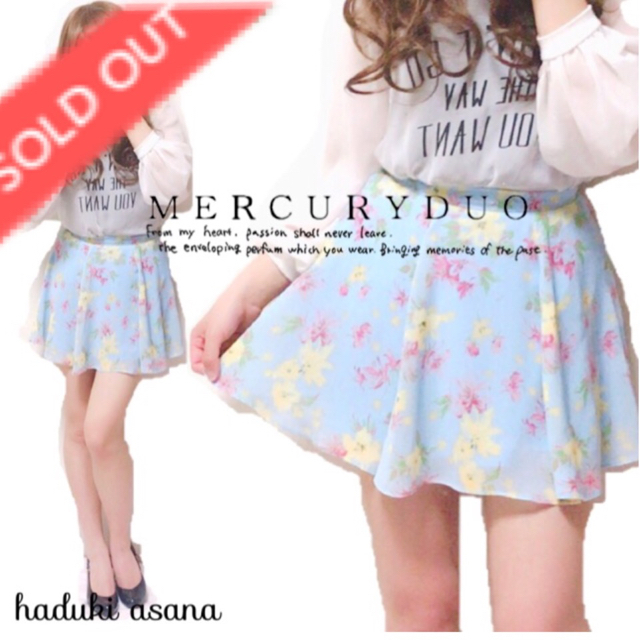 売り切れ訳あり価格☆MERCURYDUO/マーキュリーデュオ 花柄 スカートミニスカート