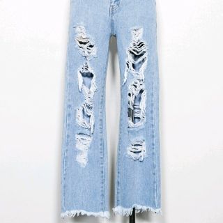 クレイミー(Crayme,)のCrayme, Damage Boys Denim試着のみ美品　菅野結以(デニム/ジーンズ)