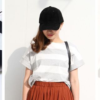 コーエン(coen)の【良品 美品 定番】太ボーダー Tシャツ グレー×ホワイト(Tシャツ(半袖/袖なし))