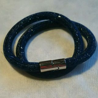 スワロフスキー(SWAROVSKI)の★スワロフスキー★スターダスト・ブレスレット＊チョーカーにも★ネイビー★(ブレスレット/バングル)