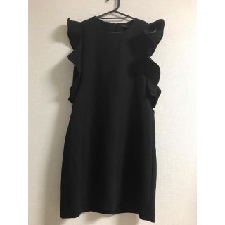 ザラ(ZARA)のZARA ショルダーフリルワンピース(ミニワンピース)