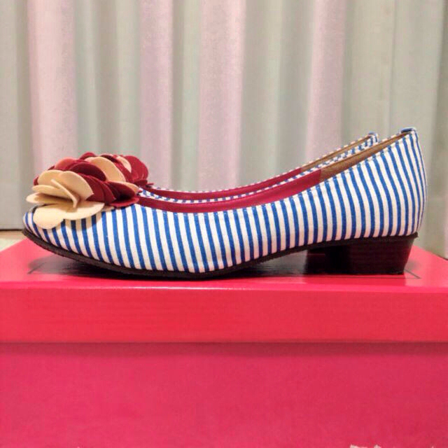 マリンボーダー♡ローヒールパンプス レディースの靴/シューズ(ハイヒール/パンプス)の商品写真