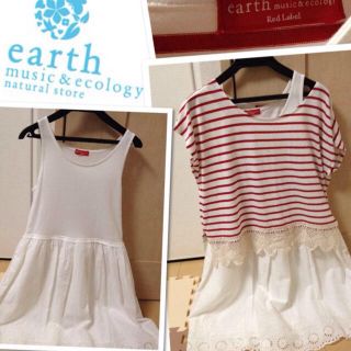 アースミュージックアンドエコロジー(earth music & ecology)のearthトップスワンピセット(ひざ丈ワンピース)