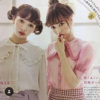 ハニーミーハニー(Honey mi Honey)の新品未使用タグ付き♡今期完売シースルーブラウス♡ブラック♡雑誌掲載(シャツ/ブラウス(半袖/袖なし))