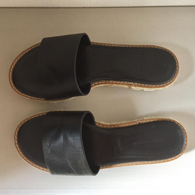 ZARA(ザラ)のZARA ジュートフラット サンダル(black)35 レディースの靴/シューズ(サンダル)の商品写真