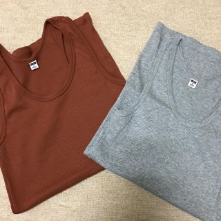 ユニクロ(UNIQLO)のUNIQLO リブタンクトップ 2色セット(タンクトップ)