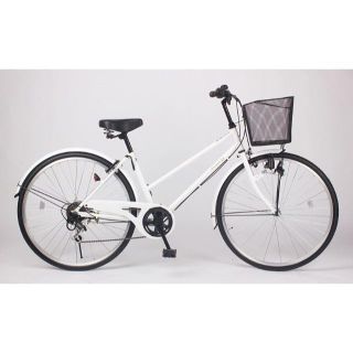 新品★送料無料　シティサイクル　26インチ　シマノ6段ギア　ホワイト(自転車本体)