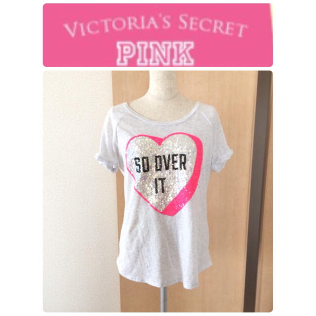 Victoria's Secret(ヴィクトリアズシークレット)のVS PINK スパンコールTシャツ レディースのトップス(Tシャツ(半袖/袖なし))の商品写真