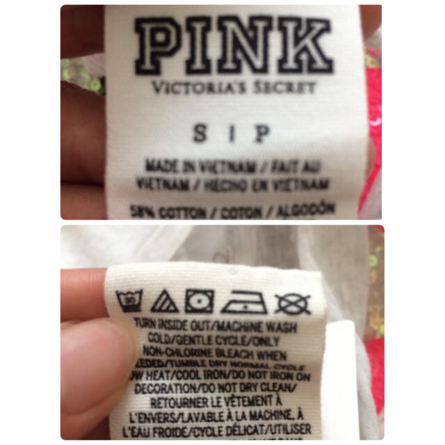 Victoria's Secret(ヴィクトリアズシークレット)のVS PINK スパンコールTシャツ レディースのトップス(Tシャツ(半袖/袖なし))の商品写真