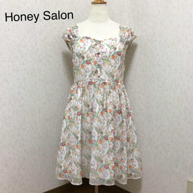 Honey Salon(ハニーサロン)の週末限定セール！ハニーサロン ワンピース ヴィンテージチューリップ リス レディースのワンピース(ミニワンピース)の商品写真