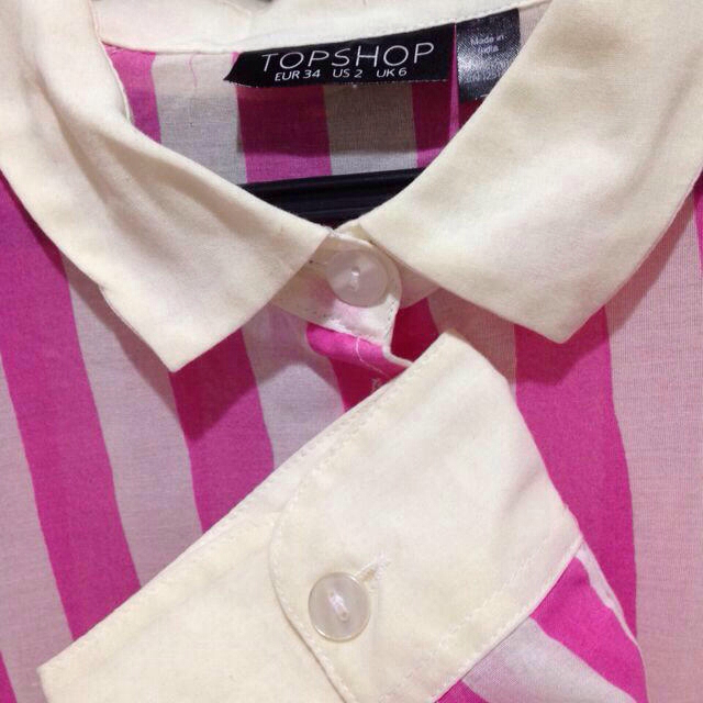 TOPSHOP(トップショップ)のピンクストライプワンピース レディースのワンピース(ミニワンピース)の商品写真