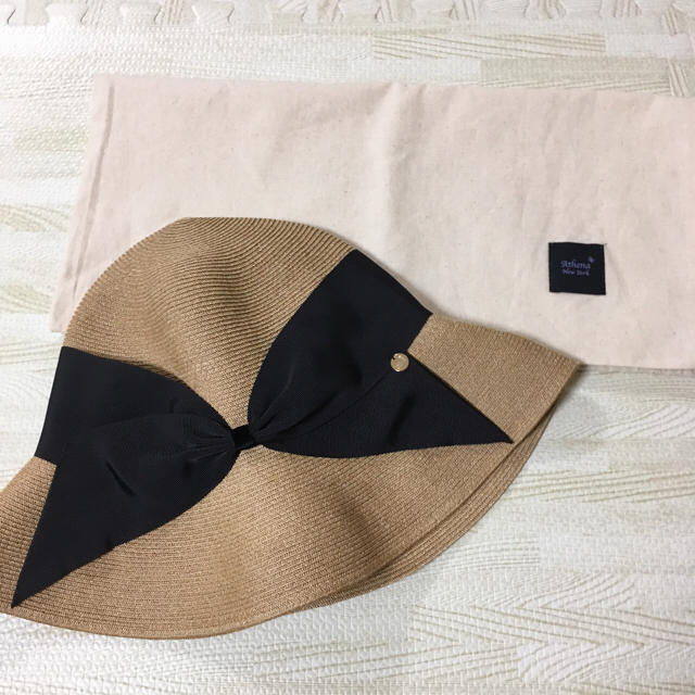 UNITED ARROWS(ユナイテッドアローズ)の新品 アシーナニューヨーク リサコRisako Tan×黒  レディースの帽子(麦わら帽子/ストローハット)の商品写真