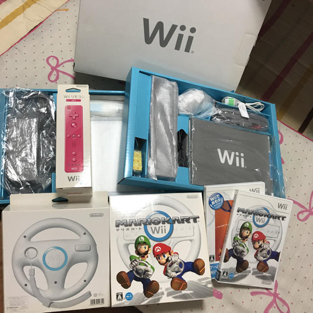 セット販売】Wii 本体 リモコン カセット付き マリカー マリオカート
