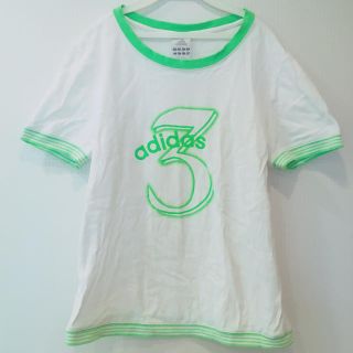 アディダス(adidas)の新品 アディダス Tシャツ 緑 白 夏 スポーツ ブランド レディース ロゴT(Tシャツ(半袖/袖なし))