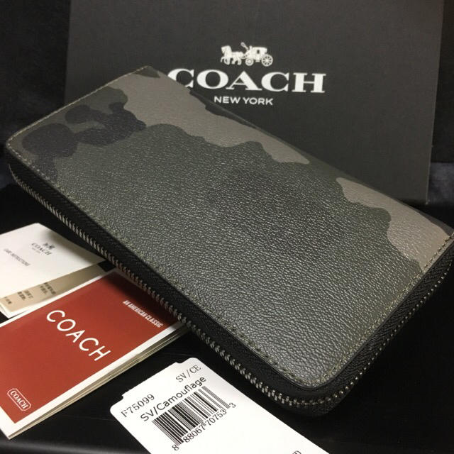 COACH(コーチ)のプレゼントにも❤️新品コーチ正規品ラウンドファスナー長財布F75099グレー系 メンズのファッション小物(長財布)の商品写真