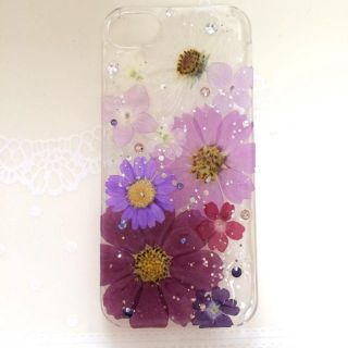 iPhone5/5s押し花ハンドメイド(モバイルケース/カバー)