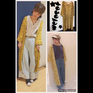 ダブルクローゼット(w closet)のwcloset★小花柄シフォンガウン★y(カーディガン)