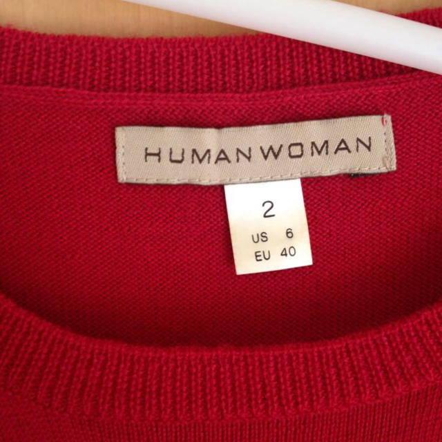 HUMAN WOMAN(ヒューマンウーマン)のHUMAN WOMAN 半袖ニット レディースのトップス(カットソー(半袖/袖なし))の商品写真