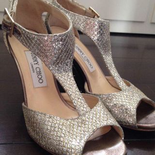 ジミーチュウ(JIMMY CHOO)のjimmychoo ジミーチュウ グリッター ウェッジサンダル ラメ パンプス(ハイヒール/パンプス)