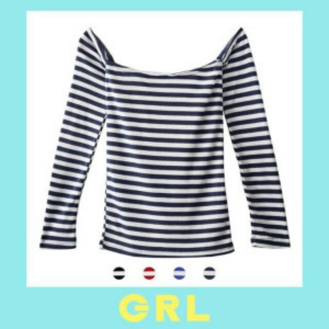 GRL(グレイル)のGRLオフショルボーダートップス レディースのトップス(カットソー(長袖/七分))の商品写真