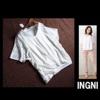 イング(INGNI)の新品★INGNIイング★シアーボーダーＶ／Ｎドルマン(カットソー(半袖/袖なし))