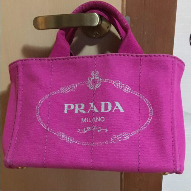 バッグ【本物】美品 プラダ カナパ PRADA トート フューシャピンク