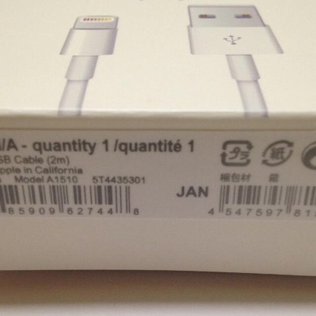 Apple(アップル)の【新品未開封】Apple純正 USB ライトニングケーブル 2m ♫ スマホ/家電/カメラのスマホアクセサリー(その他)の商品写真