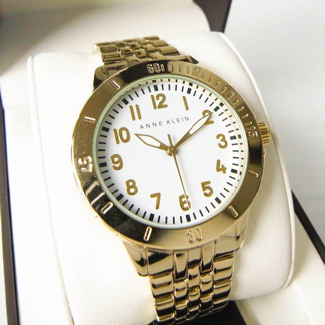 ANNE KLEIN(アンクライン)の新品送料無料 アンクラインANNEKLEINゴールドビッグ ウォッチ白 腕時計 レディースのファッション小物(腕時計)の商品写真