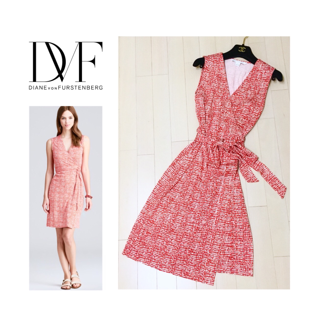 DVF♡silk100% ノースリーブワンピース★送料込