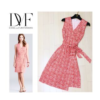 ダイアンフォンファステンバーグ(DIANE von FURSTENBERG)のDVF♡silk100% ノースリーブワンピース★送料込(ひざ丈ワンピース)