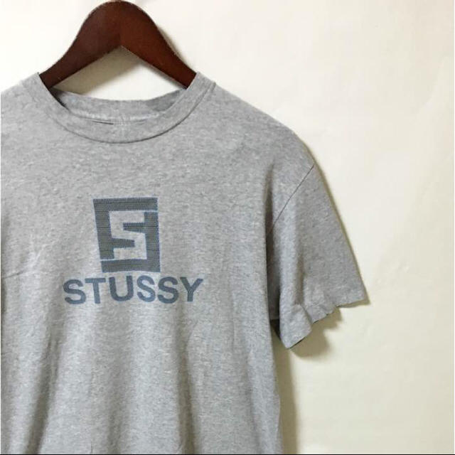 STUSSY - 90's OLD STUSSY USA Tシャツ ビッグロゴ グレー 青 Mの通販 by ニブンノイチ｜ステューシーならフリル
