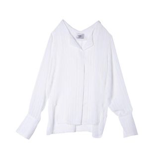 エイミーイストワール(eimy istoire)のeimy sheer vneck shirt  white 完売(シャツ/ブラウス(長袖/七分))