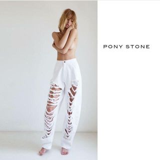 ハニーミーハニー(Honey mi Honey)の新品！【PONY STONE(ポニーストーン)】KISBERホワイトSサイズ(デニム/ジーンズ)