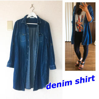 デニムシャツ♡ロング丈♡denim(シャツ/ブラウス(長袖/七分))