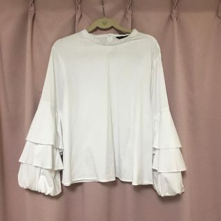 ザラ(ZARA)のzara 袖フリルブラウス(シャツ/ブラウス(長袖/七分))