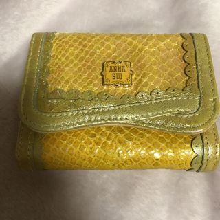 ANNA SUI アナスイ 3つ折り財布 ホワイト × イエロー