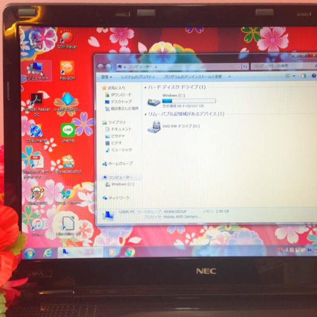 NEC(エヌイーシー)のクールなピアノブラック❤️DVD作/Office/WiFi❤️Win10❤️美品 スマホ/家電/カメラのPC/タブレット(ノートPC)の商品写真