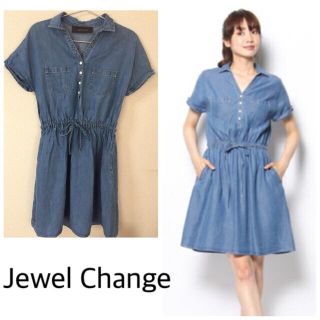 ジュエルチェンジズ(Jewel Changes)のデニムワンピース(半袖)(ひざ丈ワンピース)