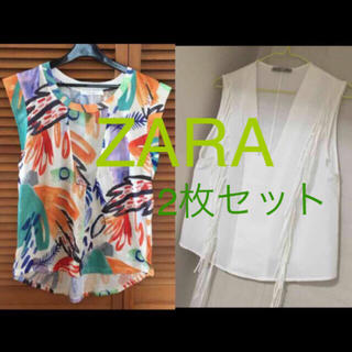 ザラ(ZARA)のお値下げ ZARA 2枚セット ノースリーブトップス(カットソー(半袖/袖なし))