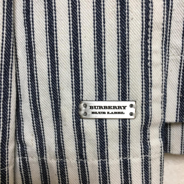 BURBERRY(バーバリー)の美品♡Burberrybluelabel♡ヒッコリーストライププリーツスカート レディースのスカート(ミニスカート)の商品写真