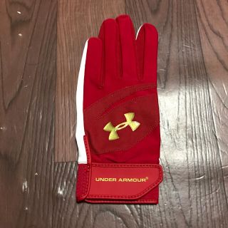 アンダーアーマー(UNDER ARMOUR)のプロ野球支給品 非売品 アンダーアーマー LG 左手 レッド 守備手袋 グローブ(グローブ)