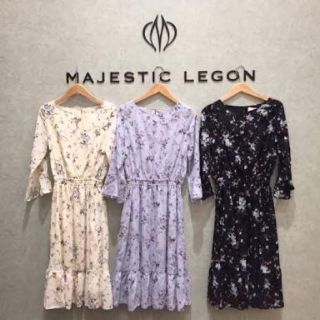 マジェスティックレゴン(MAJESTIC LEGON)のMAJESTIC LEGON☆フロッキー花柄ワンピース(ロングワンピース/マキシワンピース)