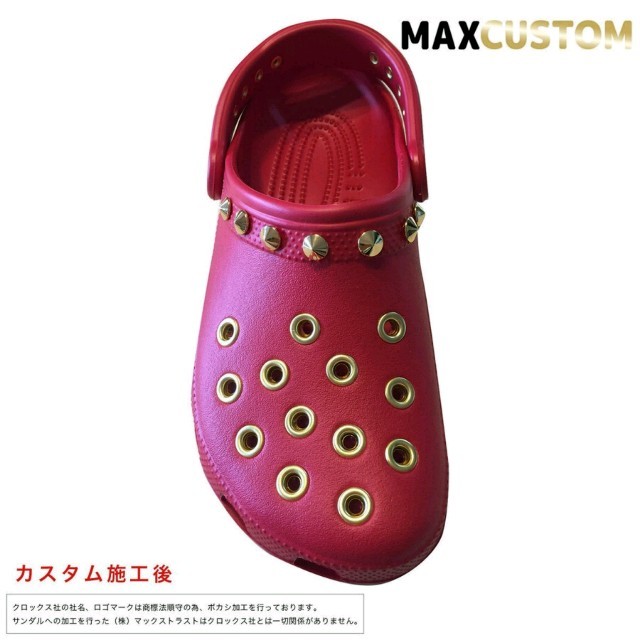 crocs(クロックス)の専用25cm 27cmクロックス crocs  純金メッキ加工 赤  レディースの靴/シューズ(サンダル)の商品写真